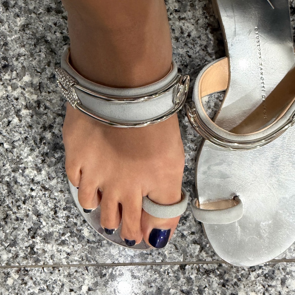 Giuseppe Zanotti Silver Women's Sandals size 9